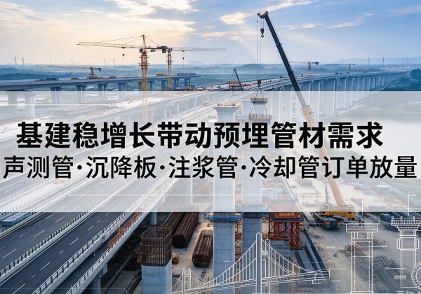 醴陵基建稳增长带动预埋监测管材需求，声测管、沉降板、注浆管订单持续放量